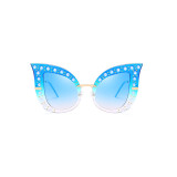 61419 Superhot Eyewear Fashion Luxury Sun glasses Pearl Women Cat Eye Sunglasses