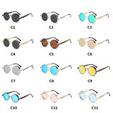 92714 Superhot Eyewear Retro Vintage Round Metal Steampunk Sunglasses