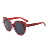 12345 Superhot Eyewear Strips Color Cateye Sun glasses PC Frame Women 2018 Fashion Cat Eye Sunglasses