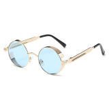 92714 Superhot Eyewear Retro Vintage Round Metal Steampunk Sunglasses