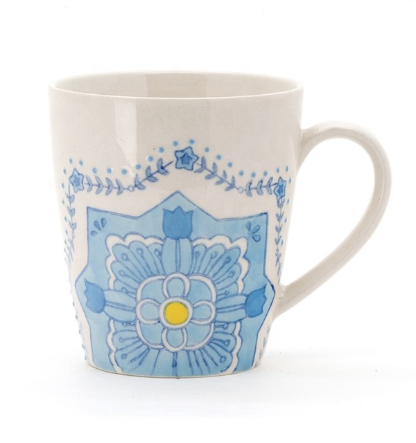 Blue pattern Custom Coffee Mug Custom Logo Mug Ceramic Coffee Mugs With Handle
