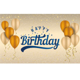 New custom screen printing polyester hanging flag happy birthday party decoration flag banner