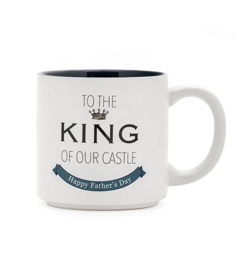 Ceramic Dad Mug Coffee Mug White Color with creative words  KING DAD  Customized 12Oz for gift