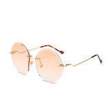 10035 Superhot Eyewear Fashion Round Rimless Sun glasses Women Oversized Sunglasses