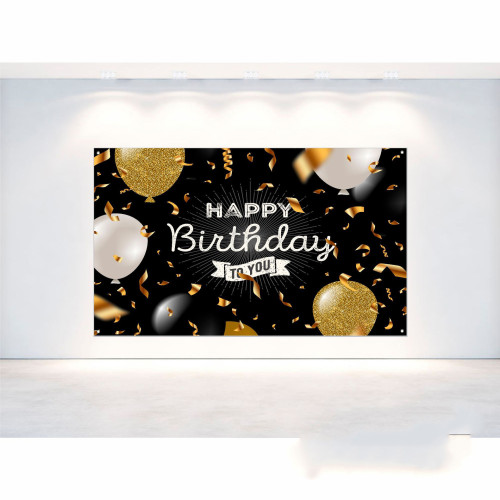 OEM custom happy Birthday Banners evening party decoration Holiday flag