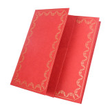 Wholesale Wedding Invitation Mini Size Custom Gold Foil Logo Red Color Paper Folders with Two Pockets