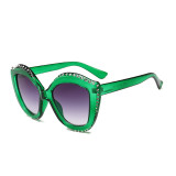 11932 Superhot Eyewear 2019 Fashion Women Brand Designer Sun glasses Big Frame Shades Oversized Rhinestones Cat Eye Sunglasses