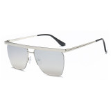 61016 Men Women Brand Designer Sun glasses Flat Top Rimless Gradient Shades Fashion half frame Sunglasses