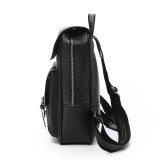 big capacity popular PU man leather backpack fashion travel backpack with earphone hole