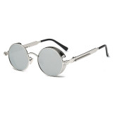 92714 Superhot Eyewear Retro Vintage Round Metal Steampunk Sunglasses