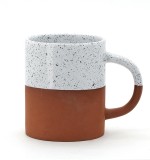 High quality 10oz creative ceramic tea coffee mug cup with two-color handle