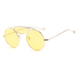 60716 Retro Vintage Metal Round Sunglasses Men Women Brand Designer Sun glasses Tinted Lens Shades