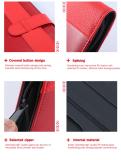 2021 Custom Red PU Leather Snap A4 Document folder Padfolio with calculator for Promotion Gift