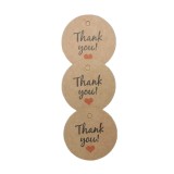 Free sample custom Printed Die Cut Earring Round handmade brown kraft greeting thank you card with hole