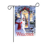 Merry Christmas holiday welcome yard flag custom logo flax fabric garden decoration flag