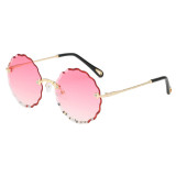 11836 Superhot Eyewear 2018 Fashion Women Sun glasses Flower Rimless Trimming Sunglasses