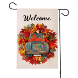 Waterproof thick linen Thanksgiving banner custom logo holiday garden printer flag