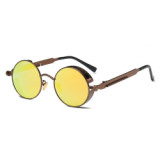 92714 Superhot Eyewear Retro Vintage Round Metal Steampunk Sunglasses