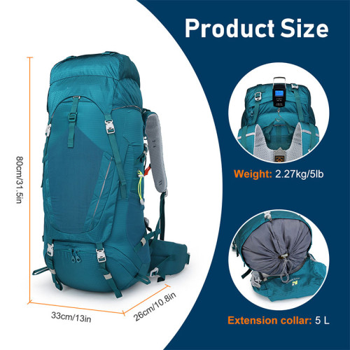 45L+5L custom Mountain Backpack with rain cover Shoulder Bag Large Capacity outdoor climbing camping Hiking backpack