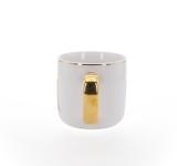 New 380ml sublimation black golden gilt golden edge mug with golden handle