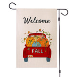 Waterproof thick linen Thanksgiving banner custom logo holiday garden printer flag