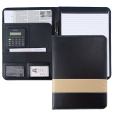 Travel Luxury Metal Full Grain Stiched Leather Junior Portfolio Padfolio With Notepaper