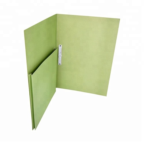 Custom printed green tape side document manila folder with gusseted pocket folder