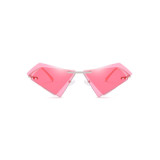 JR66265  Men Women Brand Designer Sun glasses Irregular Shades Tinted Double Lenses Fashion Rimless Sunglasses
