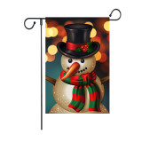 Merry Christmas holiday welcome yard flag custom logo flax fabric garden decoration flag
