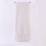 Best Supplier Luxury Cozy Soft Solid Polyester Flannel Fleece Blanket with Tassels