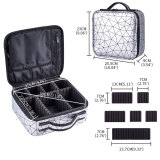 Adjustable EVA Panel Zip Hard Storage Carrying With Mirror Mini Makeup Bag Square Travel Cosmetic Bag