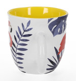 Custom Logo 16oz Round Hand Paint Earthenware Cup White Ceramic Coffee Mug
