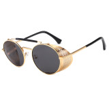 11936 Superhot Eyewear 2019 Vintage Double Bridge Shades Round Metal Goggles Steampunk Sunglasses