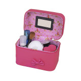 Korean Style Stone Pattern Cosmetic Case With Mirror Ladies Cosmetics Storage Box Square Zipper Portable Cosmetics Bag