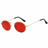 Superhot Eyewear A0418 Classic Retro Vintage Small Oval Metal Sunglasses