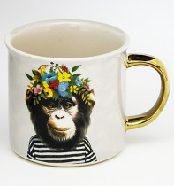 ins Nordic style mark cup ceramic simple couple large capacity home breakfast coffee cup male
