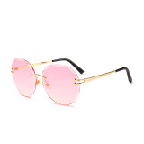 11135 Superhot Eyewear Fashion Women Sun glasses Diamond Cutting Rimless Sunglasses