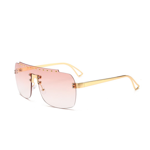 10825 Superhot Eyewear Fashion Women Sun glasses Rimless One Piece Lens Sunglasses