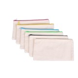 Wholesale Portable Custom Print Logo Cotton Canvas Small Cosmetic Bag/canvas bag zipper