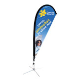 Factory custom multi size exhibition cheap Advertising beach flag with banner stand