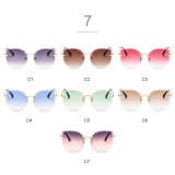 23137 Superhot Eyewear 2019 Frameless Women Sun glasses Shades Fashion Pointed Cat Eye Sunglasses
