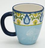 Wholesale 12 OZ Blue Custom Logo Picture Tea Milk Ceramic Cup Mug Travel Coffee Mug