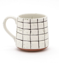 European and American style white coffee mug ceramic mesh