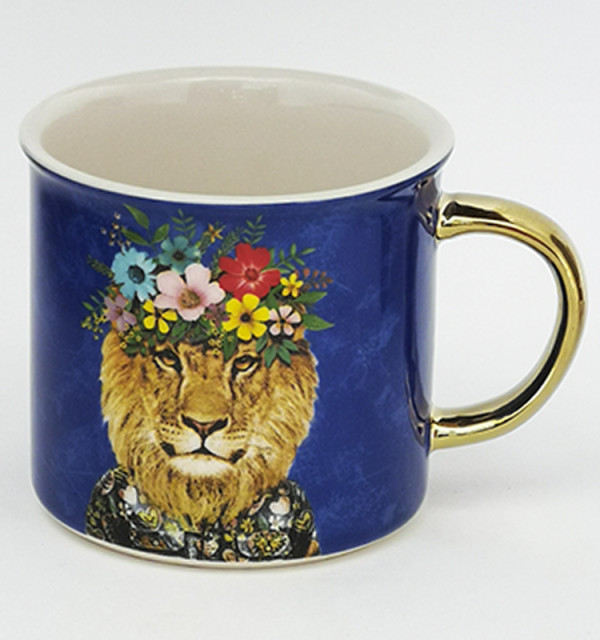 Creative ceramic cup large capacity European style household mug couple personalized coffee cup