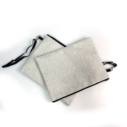 wholesale custom printed eco friendly sublimation blank organic cotton canvas cosmetic makeup pouch bag with zipper make up bag