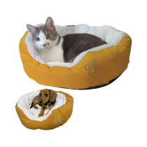 Pet Paw Print Soft Short Plush Pet Bed Cheap Comfortable Dog Bed