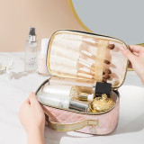 New trending luxury laser PU leather makeup bags organizer travel brush storage bag make up case cosmetic bags