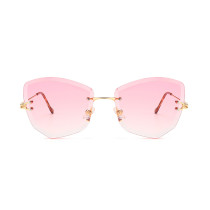 11035 Superhot Eyewear 2019 Fashion Ladies Sun glasses Amazon hot selling Rimless Sunglasses