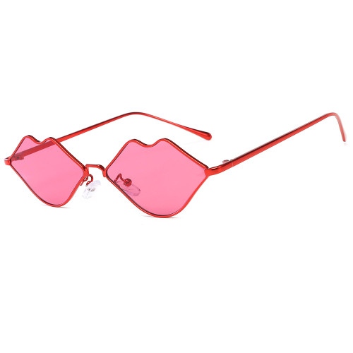 25133 Superhot  Newest Design Sexy Lip Shape Sun glasses Women shades Fashion Metal Frame Ocean Lens sunglasses
