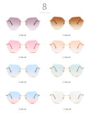 10235 Superhot Eyewear Fashion Women Gradient Frameless Shades Sun glasses Trimming Rimless Sunglasses